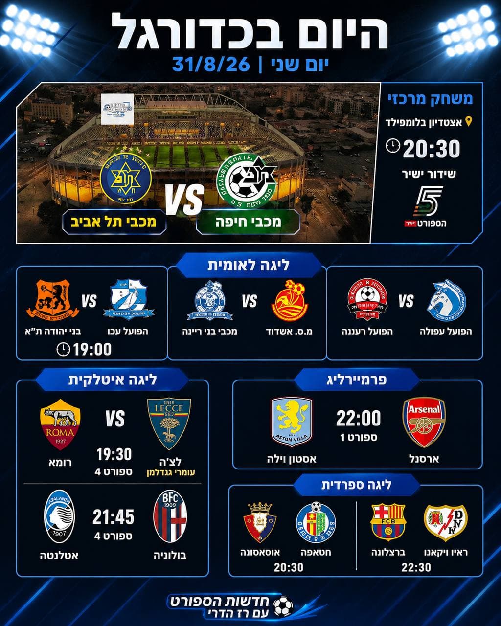 היום יום שני בכדורגל